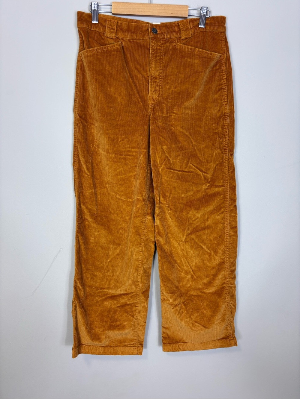 Madewell Women’s Corduroy Emmett Wide Leg Pants in Warm Mustard Yellow 29